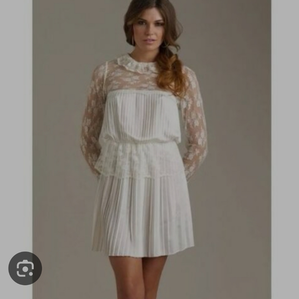 FREE PEOPLE NWT IVORY PLEATS N LACE GORGEOUS DRESS